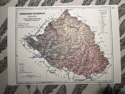 Udvarhely vármegye térképe 56. Kogutowicz 1905 Történelmi Magyarország Reprint (Erdély)