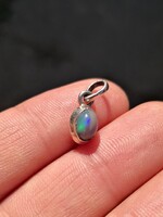 Beautiful black opal silver pendant