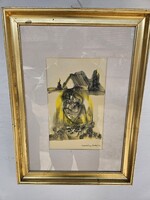 Macskássy Izolda selyem festmény