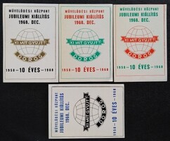 GYCB19 / 1968 Ki Mit Gyűjt  Dorog gyufacímke  családi méret 4 féle színváltozat