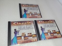 Classical Highlights 1-2-3. zenei kompaktlemez (3 db CD) gyűjtemény.  - új,hibátlan példány!!!