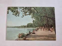 BALATONFÜRED Sétány  színes régi képeslap 1969