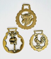 3 pcs Brass Horse Tack Decor