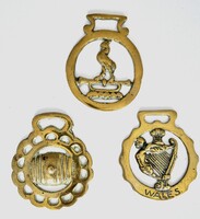 3 pcs Brass Horse Tack Decor