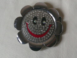 Fém mosolygó virág, övcsat