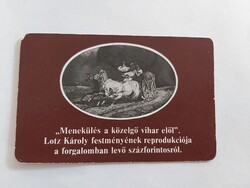 ORSZÁGOS TAKARÉKPÉNZTÁR -OTP kártyanaptár 1978 "Menekülés a közelgő vihar elől" Lotz Károly festmény