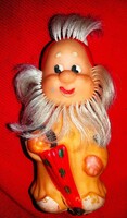 Antik CCCP orosz gumi, szakállas törpe esernyővel játék figura 17 cm képek szerint