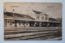 Szerencs-képeslap1924, Vasútállomás, Novák Lajos dohánytőzsde kiadása No.1706