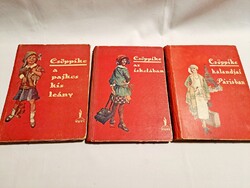 3 db Clara Nast könyv: Csöpike a pajkos kis leány, -az iskolában, - kalandjai Párizsban 1924 és 1926