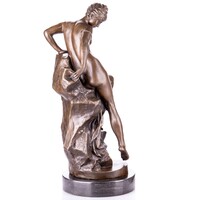Hatalmas bronz fürdő nő akt szobor