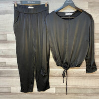 Zara fekete selyem szett XS