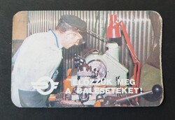 MÁV Állami Vasút előzzük meg a baleseteket kártyanaptár 1983