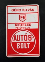 Géró István Kistelek Autós-bolt kártyanaptár 1986