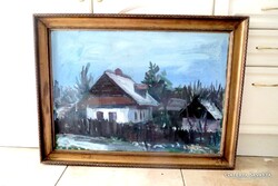 Gera Éva 50X70 olaj farost 1984-es, plusz nívós keret
