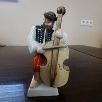 Herendi Lakodalmas nagybőgős porcelán figura. Csapváry szignós