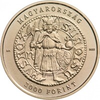 Magyarország,2000 forint 2022 - Hunyadi János aranyforintja UNC ötvözet