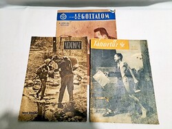 3 db régi ritka újság: Tábortűz 1961, Népfront 1962, Magyar légoltalom 1963