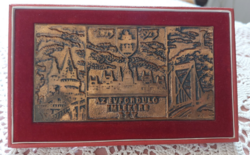 BKV vékony  réz vagy bronz emlék  plakett,   ﻿"Az évforduló emlékére 1873-1973 "