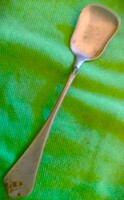 Antik alpakka ezüstözött lapos adagoló kanál 14 cm a képek szerint