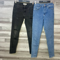 Mango Oliva fekete szaggatott farmer, C&A jeggings szett 36
