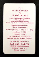 Farkas Gábor Zöldség-Gyümölcs kereskedő Szeged kártyanaptár 1993