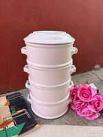 Porcelán MZ Altrohlau fehér ételhordó tetővel 4 részes