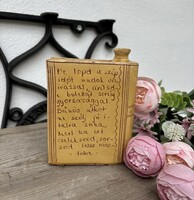 Kántor Karcag Karcagi kerámia butella italos írásos