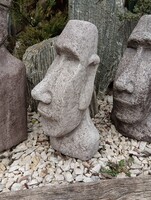 Egzotikus Kerti kő szobor Minimál kertépítő elem  Moai Husvét szigeti Fej  40cm fehér