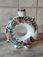 Antik Hollóházi Szakmáry kerámia/ porcelán kulacs, pereckulacs