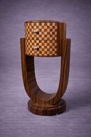 Art deco sakk-kocka mintás éjjeli szekrény