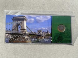 2009 200 Forint elsőnapi veret bliszter + 200 Forint UNC bankjegy