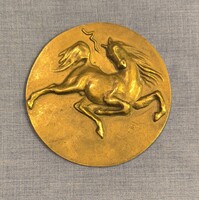 Pátzay Pál(1896-1979):: Ágaskodó ló. Bronz kisplasztika. Jelzett!