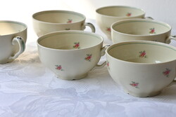 Cseh Schlaggenwald porcelán kancsó 6 db teás csészével együtt