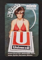 Körös UNIVERSAL szaküzlet kártyanaptár 1986