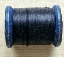 Antik Coats & Clark's Kék Fa Spulni - "Button & Carpet" Extra Erős