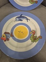 Zsolnay halas delfines mese tányér