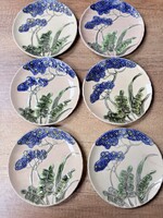 6 db majolika tányér