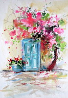 Kovács Anna Brigitta:Door III -  watercolor painting - Ajtó III - akvarell festmény