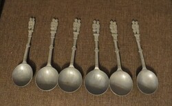 Old 6 pcs vintage pewter wedding spoons