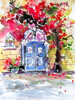 Kovács Anna Brigitta:Door II -  watercolor painting - Ajtó II - akvarell festmény