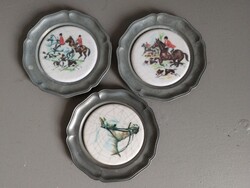 Porcelán betétes Ón pohár alátét