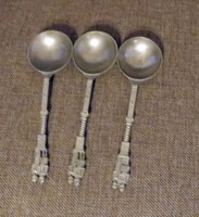Old 3 pcs vintage tin wedding spoons