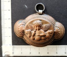 1898 ŐR ANGYAL CUKRÁSZ VÖRÖSRÉZ SÜTŐFORMA MARCIPÁN PRALINÉ CSOKOLÁDÉ FORMA ÉLES KONTÚR CUKRÁSZAT