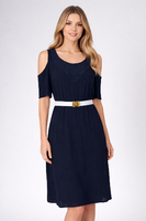 Elegáns ONLY fekete midi ruha – Csipkés dekoltázs & Cold-shoulder!