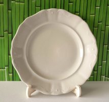 RITKA! ANTIK FEHÉR INDAMINTÁS VASTAG ZSOLNAY KOLOZSVÁR LAPOS TÁNYÉR,PARASZT TÁNYÉR