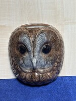 Porcelán fali váza, bagolyfej alakú