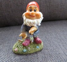 Régi kerámia kerti törpe figura 9 cm szakállas