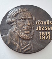 Renner Kálmán: Eötvös József  1813-1871  Gimnázium és Egészségügyi Szakiskola Sopron  bronz plakett