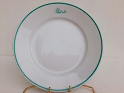 Zsolnay Budapesti Hiradastechnikai Gyar emblemas zoldszegelyes porcelan lapostanyer