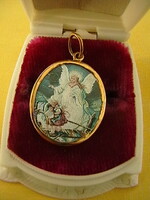 Arany-zománc medalion "VÉDŐANGYAL"